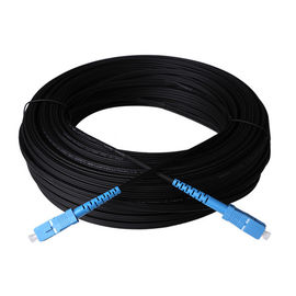 Outdoor Single Mode Fiber Optic Patch Cord Black G657A1 Ftth Drop Cable